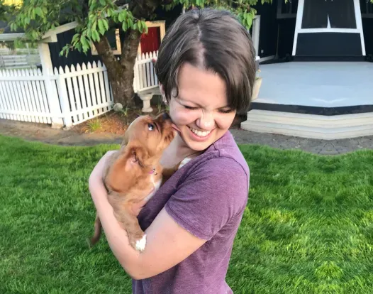 Emma and puppy